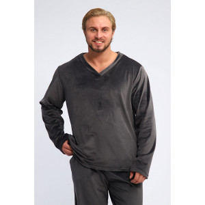 Костюм двойка мужской №193.1 стрейч велюр (р-ры: 48-58) серый