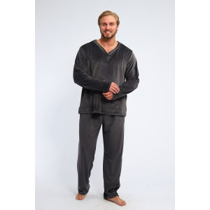 Костюм двойка мужской №193.1 стрейч велюр (р-ры: 48-58) серый