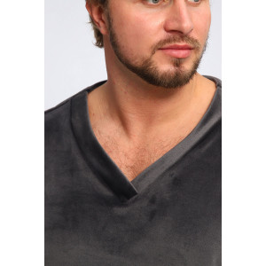 Костюм двойка мужской №193.1 стрейч велюр (р-ры: 48-58) серый