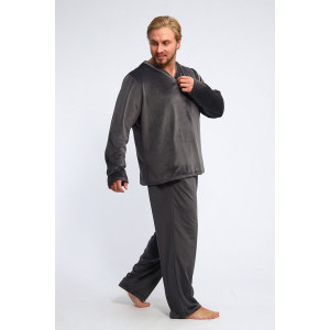 Костюм двойка мужской №193.1 стрейч велюр (р-ры: 48-58) серый