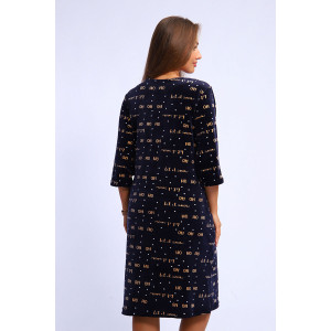 Халат женский №194 стрейч велюр (р-ры: 48-58) синий