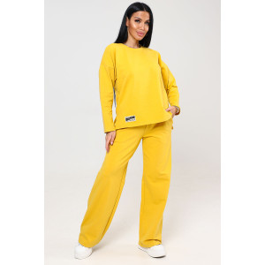 Костюм двойка женский КФ-66 футер (р-ры: 42-56) горчица Костюм двойка женский КФ-66 футер (р-ры: 42-56) горчица
