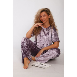 Костюм двойка женский "Оливия" иконвелюр (р-ры: 48-58) лила