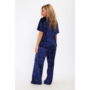 Костюм двойка женский "Оливия" иконвелюр (р-ры: 48-58) синий