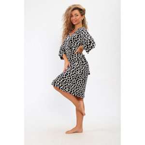 Халат женский "Ириша" велюр стрейч (р-ры: 48-58) жираф