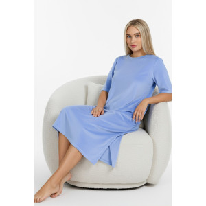 Туника женская "Пандора-4" велюр стрейч (р-ры: 46-56) голубой