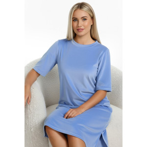 Туника женская "Пандора-4" велюр стрейч (р-ры: 46-56) голубой