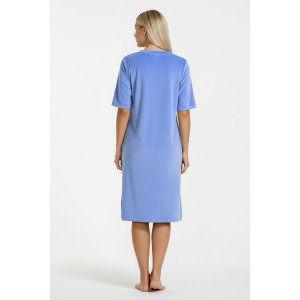 Туника женская "Пандора-4" велюр стрейч (р-ры: 46-56) голубой