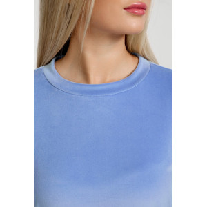 Туника женская "Пандора-4" велюр стрейч (р-ры: 46-56) голубой