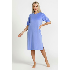 Туника женская "Пандора-4" велюр стрейч (р-ры: 46-56) голубой