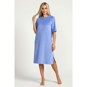 Туника женская "Пандора-4" велюр стрейч (р-ры: 46-56) голубой