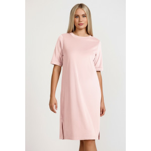 Туника женская "Пандора-4" велюр стрейч (р-ры: 46-56) пудровый