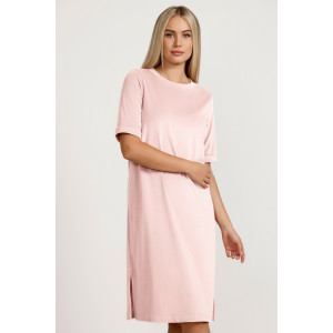 Туника женская "Пандора-4" велюр стрейч (р-ры: 46-56) пудровый