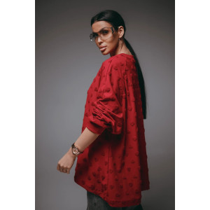 Свитшот женский "Ребека" махра жаккард (р-ры: 44-66) махра бордо Свитшот женский "Ребека" махра жаккард (р-ры: 44-66) махра бордо