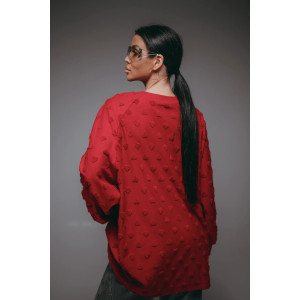 Свитшот женский "Ребека" махра жаккард (р-ры: 44-66) махра бордо Свитшот женский "Ребека" махра жаккард (р-ры: 44-66) махра бордо