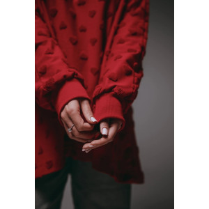 Свитшот женский "Ребека" махра жаккард (р-ры: 44-66) махра бордо Свитшот женский "Ребека" махра жаккард (р-ры: 44-66) махра бордо