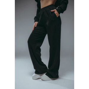 Костюм двойка женский "Соната" рибана жаккард пенье с лайкрой (р-ры: 44-58) чёрный