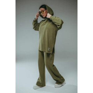 Костюм двойка женский "Соната" рибана жаккард пенье с лайкрой (р-ры: 44-58) хаки Костюм двойка женский "Соната" рибана жаккард пенье с лайкрой (р-ры: 44-58) хаки