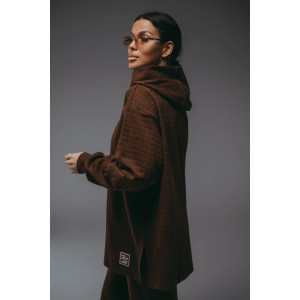 Костюм двойка женский "Соната" рибана жаккард пенье с лайкрой (р-ры: 44-58) коричневый