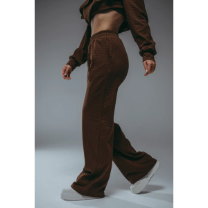 Костюм двойка женский "Соната" рибана жаккард пенье с лайкрой (р-ры: 44-58) коричневый