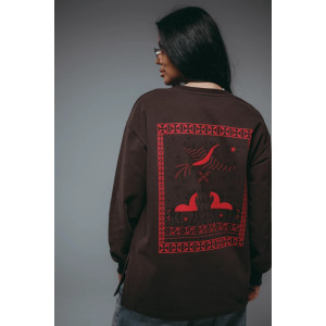 Свитшот женский "Русь" футер 2-х нитка пенье фирча (р-ры: 44-58) шоколад Свитшот женский "Русь" футер 2-х нитка пенье фирча (р-ры: 44-58) шоколад