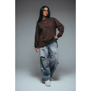 Свитшот женский "Русь" футер 2-х нитка пенье фирча (р-ры: 44-58) шоколад Свитшот женский "Русь" футер 2-х нитка пенье фирча (р-ры: 44-58) шоколад