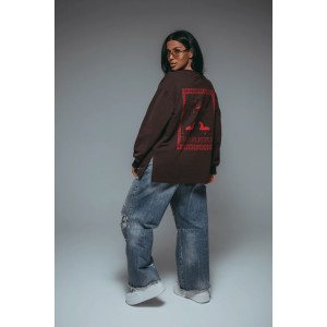 Свитшот женский "Русь" футер 2-х нитка пенье фирча (р-ры: 44-58) шоколад Свитшот женский "Русь" футер 2-х нитка пенье фирча (р-ры: 44-58) шоколад