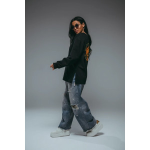 Свитшот женский "Русь" футер 2-х нитка пенье фирча (р-ры: 44-58) чёрный Свитшот женский "Русь" футер 2-х нитка пенье фирча (р-ры: 44-58) чёрный