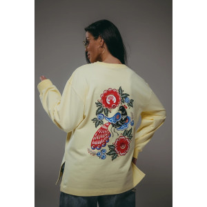 Свитшот женский "Русь" футер 2-х нитка пенье фирча (р-ры: 44-58) жёлтый Свитшот женский "Русь" футер 2-х нитка пенье фирча (р-ры: 44-58) жёлтый