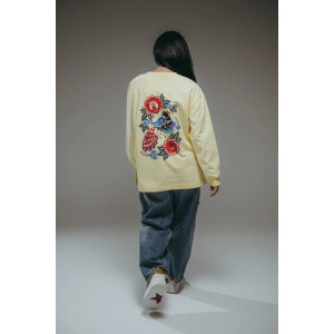 Свитшот женский "Русь" футер 2-х нитка пенье фирча (р-ры: 44-58) жёлтый Свитшот женский "Русь" футер 2-х нитка пенье фирча (р-ры: 44-58) жёлтый