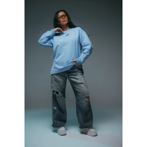 Свитшот женский "Русь" футер 2-х нитка пенье фирча (р-ры: 44-58) голубой Свитшот женский "Русь" футер 2-х нитка пенье фирча (р-ры: 44-58) голубой