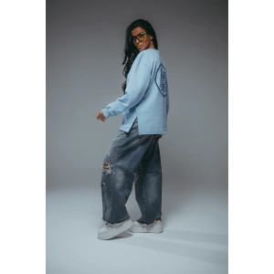 Свитшот женский "Русь" футер 2-х нитка пенье фирча (р-ры: 44-58) голубой Свитшот женский "Русь" футер 2-х нитка пенье фирча (р-ры: 44-58) голубой