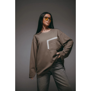 Свитшот женский "Дабл" трикотаж вафля (р-ры: 48-70) хаки Свитшот женский "Дабл" трикотаж вафля (р-ры: 48-70) хаки