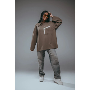 Свитшот женский "Дабл" трикотаж вафля (р-ры: 48-70) хаки Свитшот женский "Дабл" трикотаж вафля (р-ры: 48-70) хаки