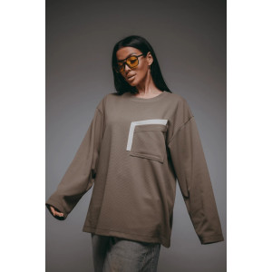 Свитшот женский "Дабл" трикотаж вафля (р-ры: 48-70) хаки Свитшот женский "Дабл" трикотаж вафля (р-ры: 48-70) хаки