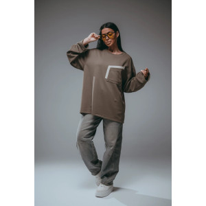 Свитшот женский "Дабл" трикотаж вафля (р-ры: 48-70) хаки Свитшот женский "Дабл" трикотаж вафля (р-ры: 48-70) хаки