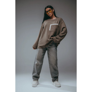 Свитшот женский "Дабл" трикотаж вафля (р-ры: 48-70) хаки Свитшот женский "Дабл" трикотаж вафля (р-ры: 48-70) хаки