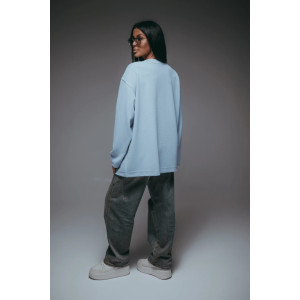 Свитшот женский "Дабл" трикотаж вафля (р-ры: 48-70) небесный Свитшот женский "Дабл" трикотаж вафля (р-ры: 48-70) небесный