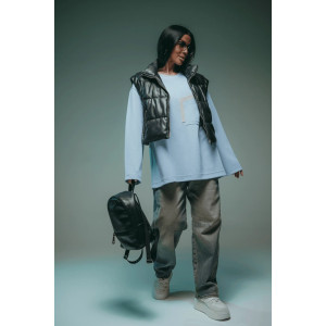 Свитшот женский "Дабл" трикотаж вафля (р-ры: 48-70) небесный Свитшот женский "Дабл" трикотаж вафля (р-ры: 48-70) небесный