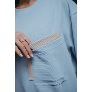 Свитшот женский "Дабл" трикотаж вафля (р-ры: 48-70) небесный Свитшот женский "Дабл" трикотаж вафля (р-ры: 48-70) небесный