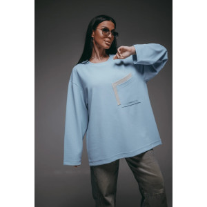 Свитшот женский "Дабл" трикотаж вафля (р-ры: 48-70) небесный Свитшот женский "Дабл" трикотаж вафля (р-ры: 48-70) небесный