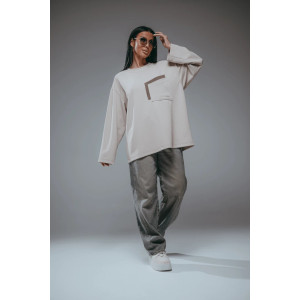 Свитшот женский "Дабл" трикотаж вафля (р-ры: 48-70) бежевый Свитшот женский "Дабл" трикотаж вафля (р-ры: 48-70) бежевый