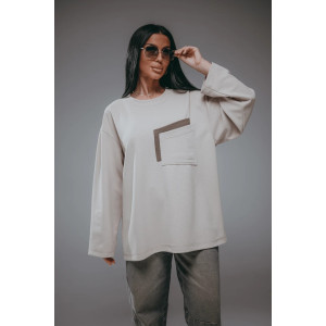 Свитшот женский "Дабл" трикотаж вафля (р-ры: 48-70) бежевый Свитшот женский "Дабл" трикотаж вафля (р-ры: 48-70) бежевый