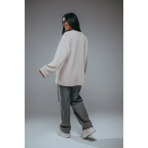 Свитшот женский "Дабл" трикотаж вафля (р-ры: 48-70) бежевый Свитшот женский "Дабл" трикотаж вафля (р-ры: 48-70) бежевый