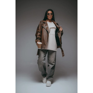 Свитшот женский "Дабл" трикотаж вафля (р-ры: 48-70) бежевый Свитшот женский "Дабл" трикотаж вафля (р-ры: 48-70) бежевый