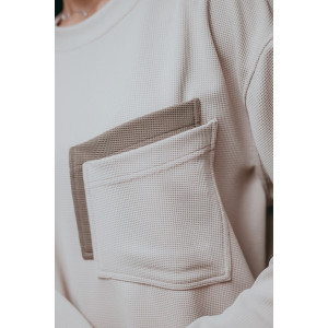 Свитшот женский "Дабл" трикотаж вафля (р-ры: 48-70) бежевый Свитшот женский "Дабл" трикотаж вафля (р-ры: 48-70) бежевый