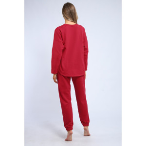 Пижама женская "Оливия" М391 футер (р-ры: 46-60) бордо