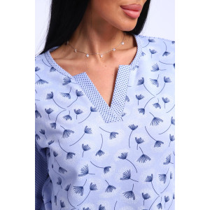 Пижама женская 01059 футер с начёсом (р-ры: 48-60) голубой