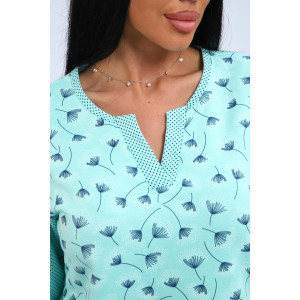 Пижама женская 01059 футер с начёсом (р-ры: 48-60) бирюзовый