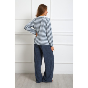 Костюм двойка женский "Крис ПС" махра (р-ры: 46-60) полоса синяя